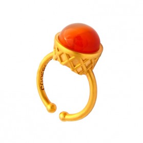 Anillo Grande Baño Oro 18kt - Helado de Papaya