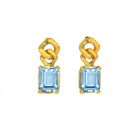 BARBADOS blue topaz and gold plated silver earrings