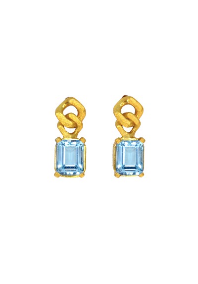 BARBADOS blue topaz and silver earrings