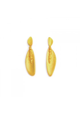 BANAU long gold plated silver earrings