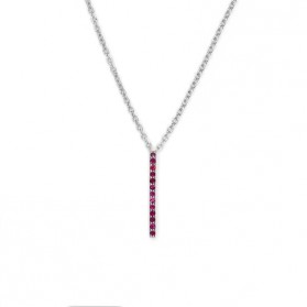 LINES necklace. Sterling silver & natural ruby.