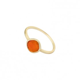 AYALA ring. Gold plated 18kt silver & orange agate