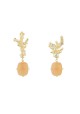 LANKA earrings. Gold plated silver & orange moonstone