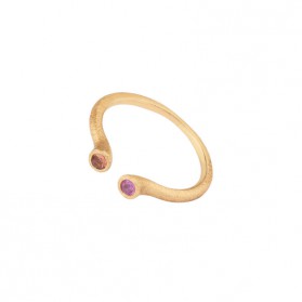 TORQUE gold plated ring & color sapphires