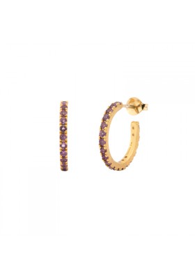 UPPSSS Hoops earrings gold plated and amethyst